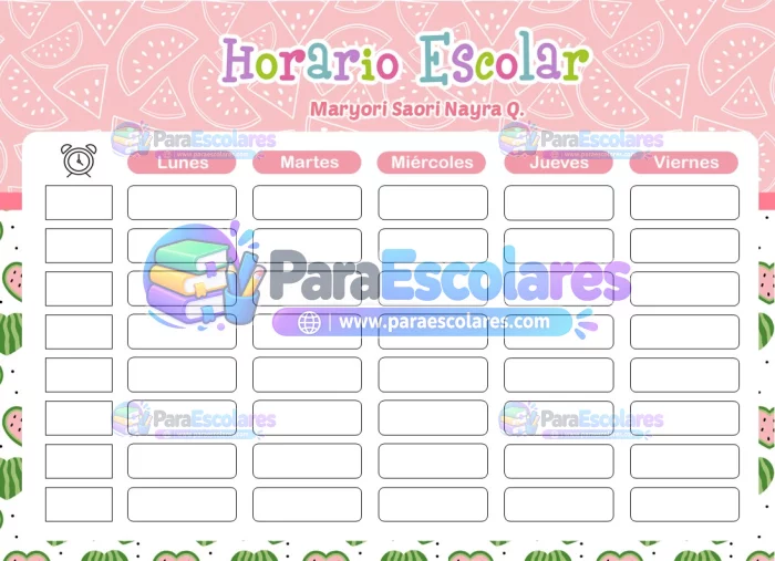 Modelo Horario Escolar 02